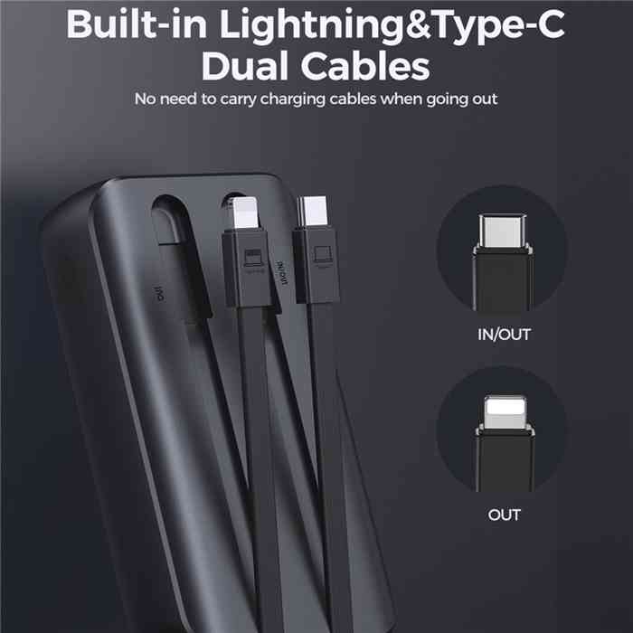 Joyroom JR-PBC06 30W 10000mAh Mini Power Bank with Dual Cables